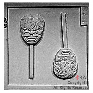 MOLDE A 1520 HULK  CHUPETIN CON PALITO 175X135MM APROX TRANSPARENTE x 4